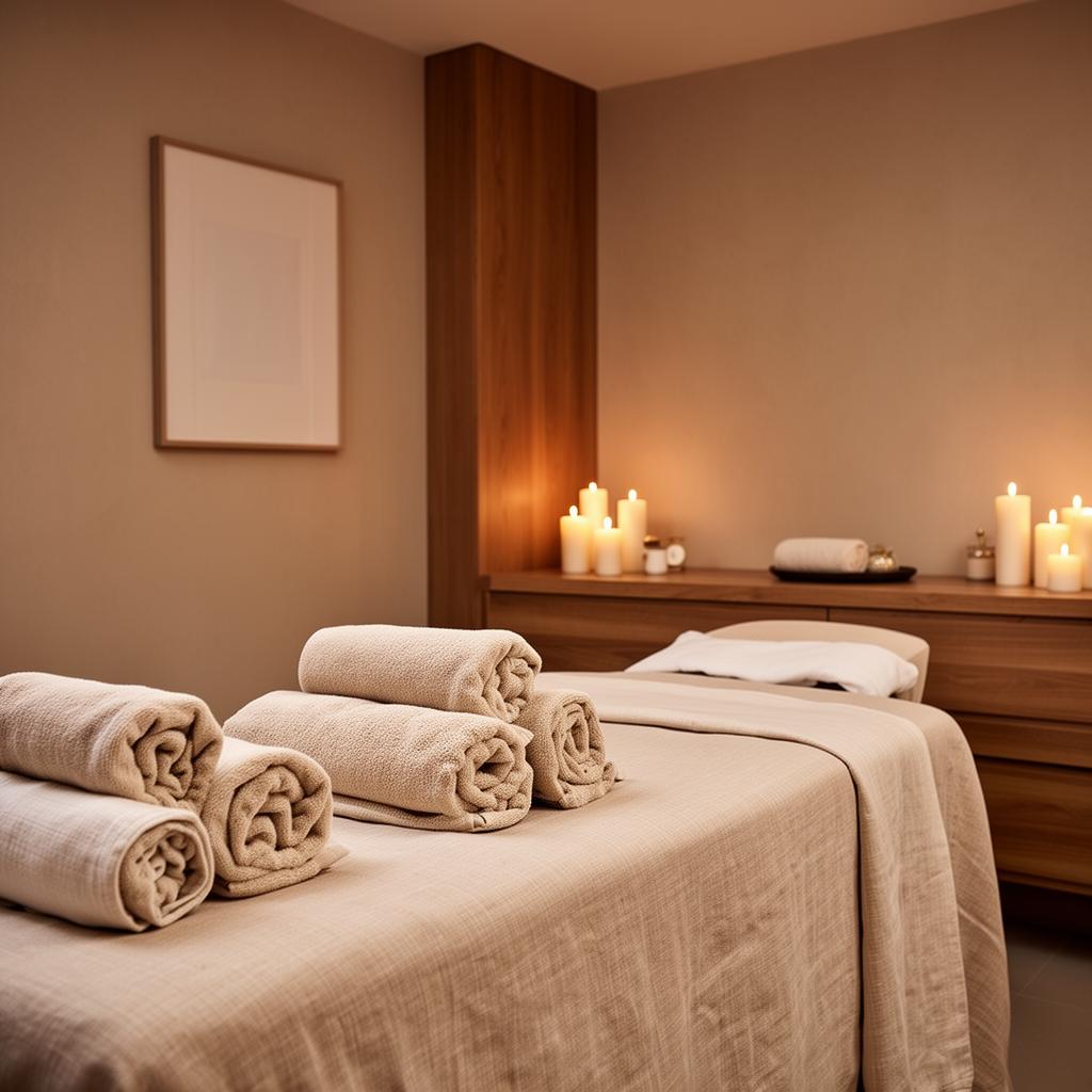 Massageterapeut som ger ryggmassage